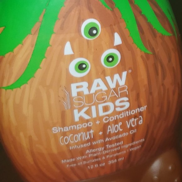 RAW Sugar KIDS, Shampoo + Conditioner, Coconut + Aloe Vera - Picture 2 of 2